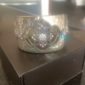 Hammered silver bracelet